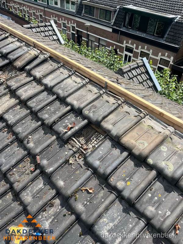 Dakonderhoud aan schuin pannendak met nokvernieuwing in Hilvarenbeek Dakonderhoud aan schuin pannendak met nokvernieuwing in Hilvarenbeek